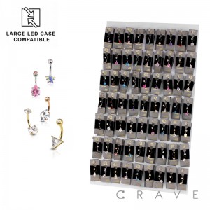 189PCS OF ASSORTED PRONG SET WITH BALL 316L SURGICAL STEEL BELLY BUTTON NAVEL RING PANEL